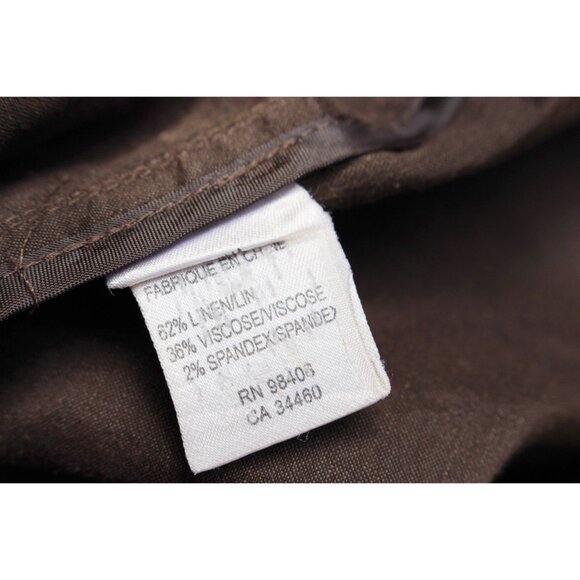 Theory - Jacqueline Safari Blazer in Linen Viscose Stretch, Brown - Large - Picture 9 of 10